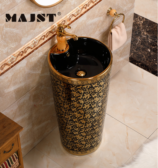 Lavabo trụ đứng vàng đồng L
