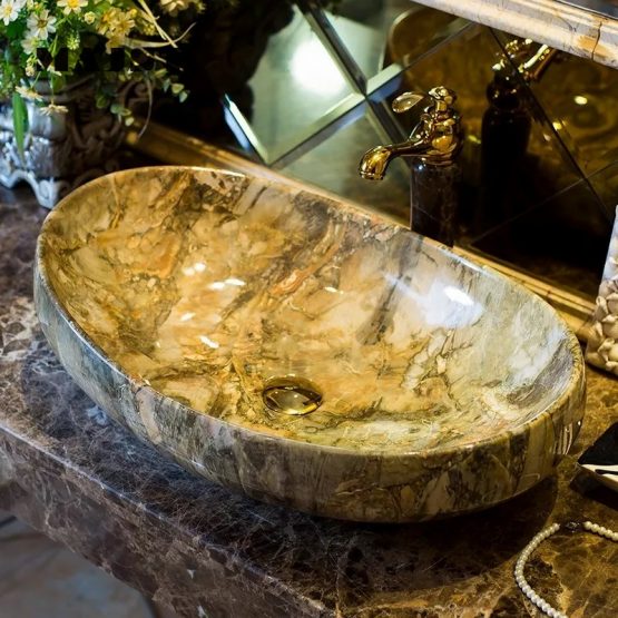 Chậu sứ đặt bàn, chậu sứ nghệ thuật , chậu rửa tay sứ. lavabo sứ