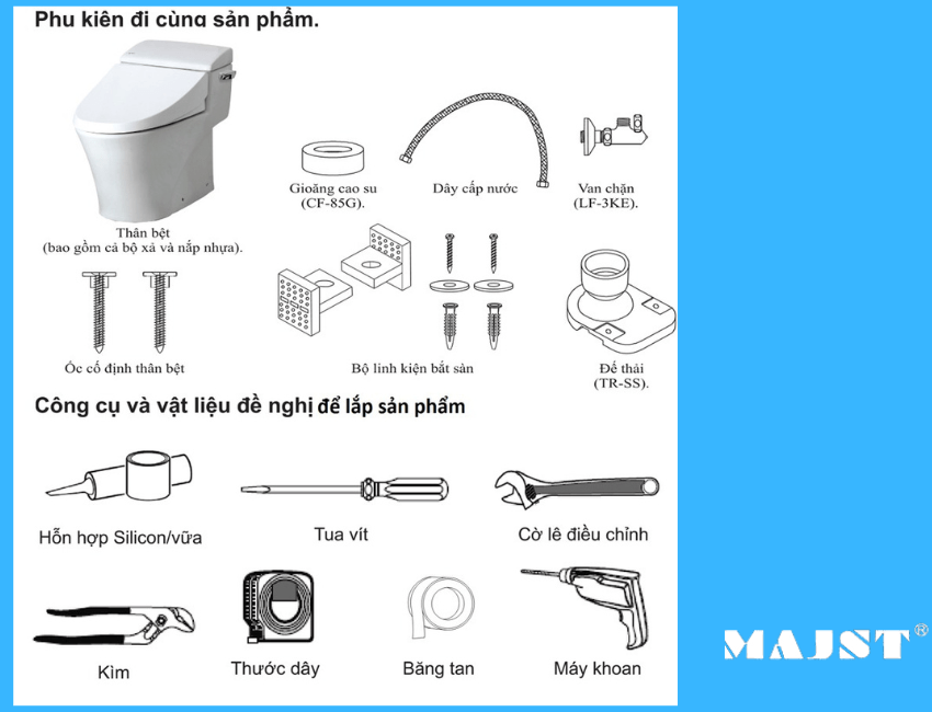 Các loại phụ kiện bồn cầu